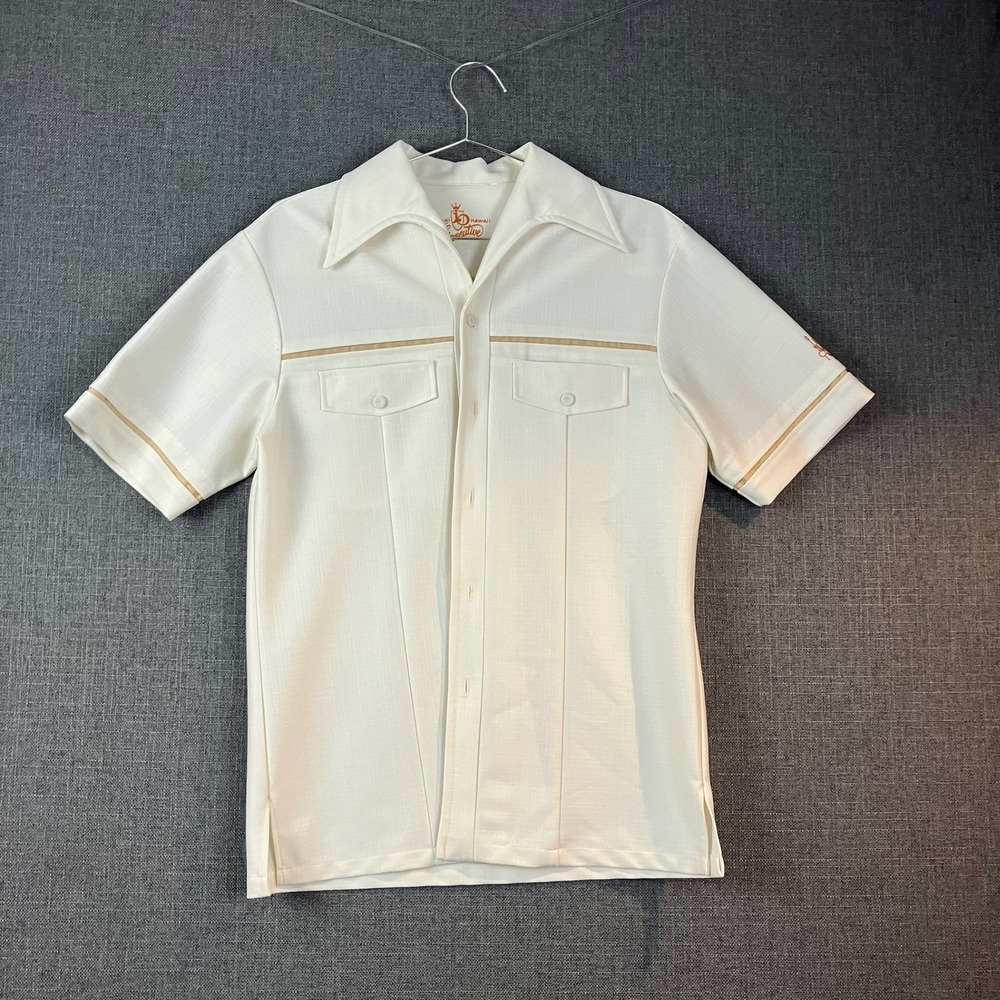 Vintage Iolani Hawaii‎ Executive Camp Shirt Button Up Retro Style Menswear